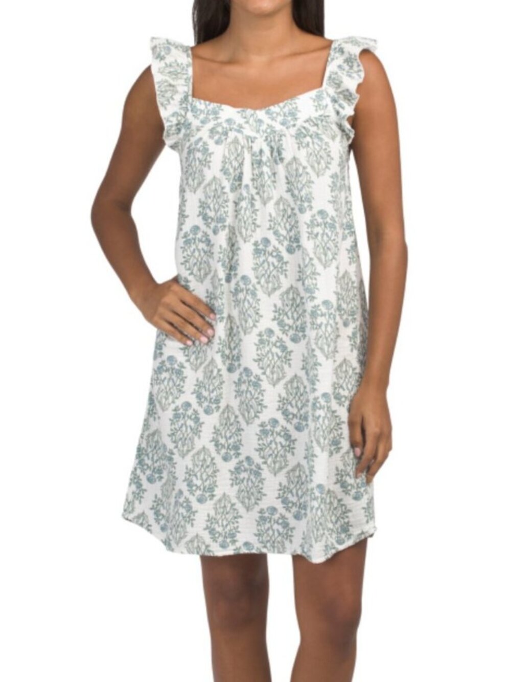 RACHEL ZOE Cotton Gauze Texture Nightdress